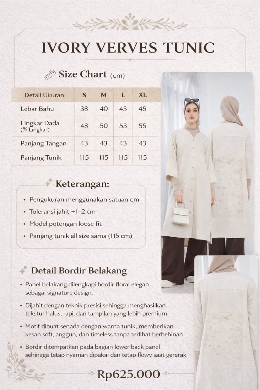 Ivory Verves Tunic - Gambar 9